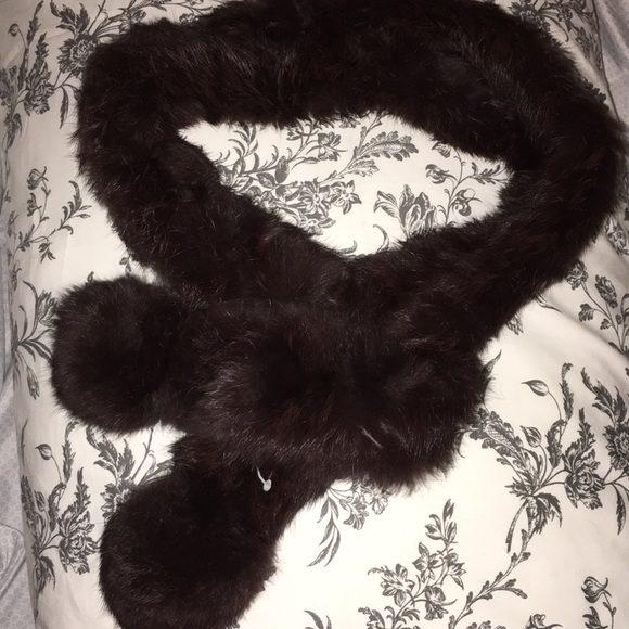 Accessories - Rabbit brown fur scarf
